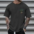 thumbnail image 2 of Dagegui Men's Crewneck T-Shirt Short Sleeve Summer Casual Loose Fit Shirts Trendy Palm Tree Graphic Tee Tops Dark Gray S, 2 of 4