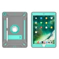 thumbnail image 2 of Dteck iPad 10.2 Case with Screen Protector, iPad 8th Generation Case, iPad 7th Generation Case, Heavy Duty 3-Layer Hybrid Rugged Shockproof High Impact Case with Kickstand, Gray/Mint, 2 of 7