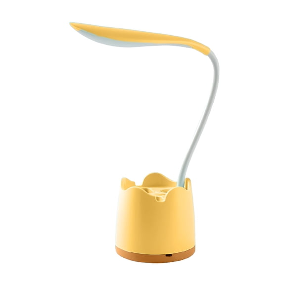 HIBIBUD Desk Lamp for Home Office Dorm,Table Lamp with 3 Color Modes Flexible Gooseneck,Rechargeable,Dimmable Desk Light with Pen Phone Holder,Eye-Caring Small Desk Lamps for Bedroom Reading