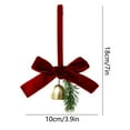 thumbnail image 6 of Christmas Wreath Bows with Jingle Bells and Pinecone Hanging Christmas Tree Topper Xmas Bow Pine Cones with Bell Pendant Decorative Bows Ornament for Party Decoration Kitchen Cabinet-C, 6 of 6