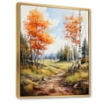 thumbnail image 2 of Designart "Birch Woods Autumn V" Floral Floater Framed Canvas Art Print, 2 of 7