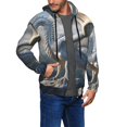 thumbnail image 2 of Uemuo Mountain White Dragon for Men's Fashion Full-zip Hoodies & Sweatshirts with Kangaroo Pocket, Zip-up Hooded Sweatshirt, Moisture Wicking & Breathable-3X-Large, 2 of 5