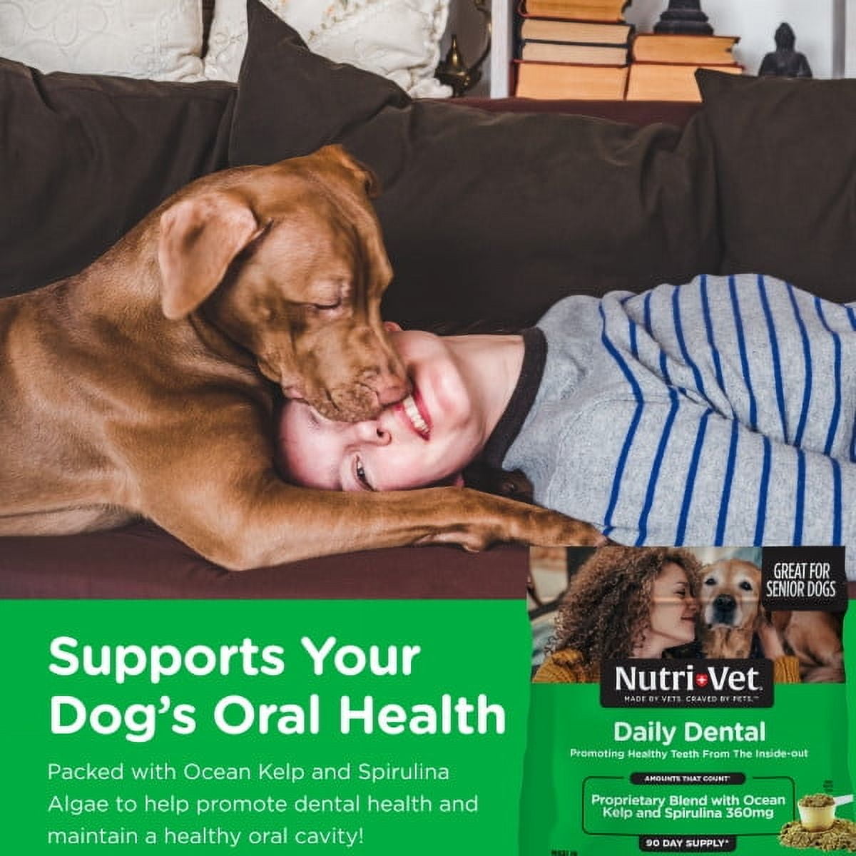 Nutri Vet Daily Dental Powder for Dogs Food Topper 90 Day Supply 2.7oz. Walmart