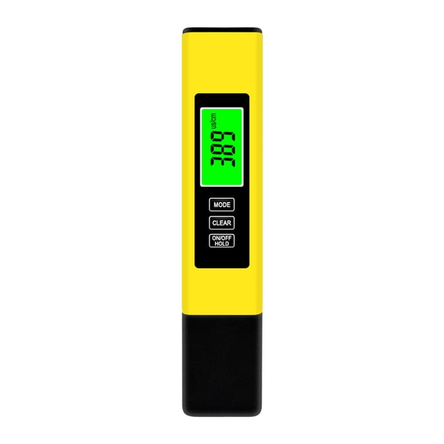 Graflsoa 3-in-1 Water Quality Tester with Titanium Probe for EC, TDS, and Temperature Measurement, Backlit Display, Data Hold Function, Yellow, Battery Not Included (Model TPH01648A)