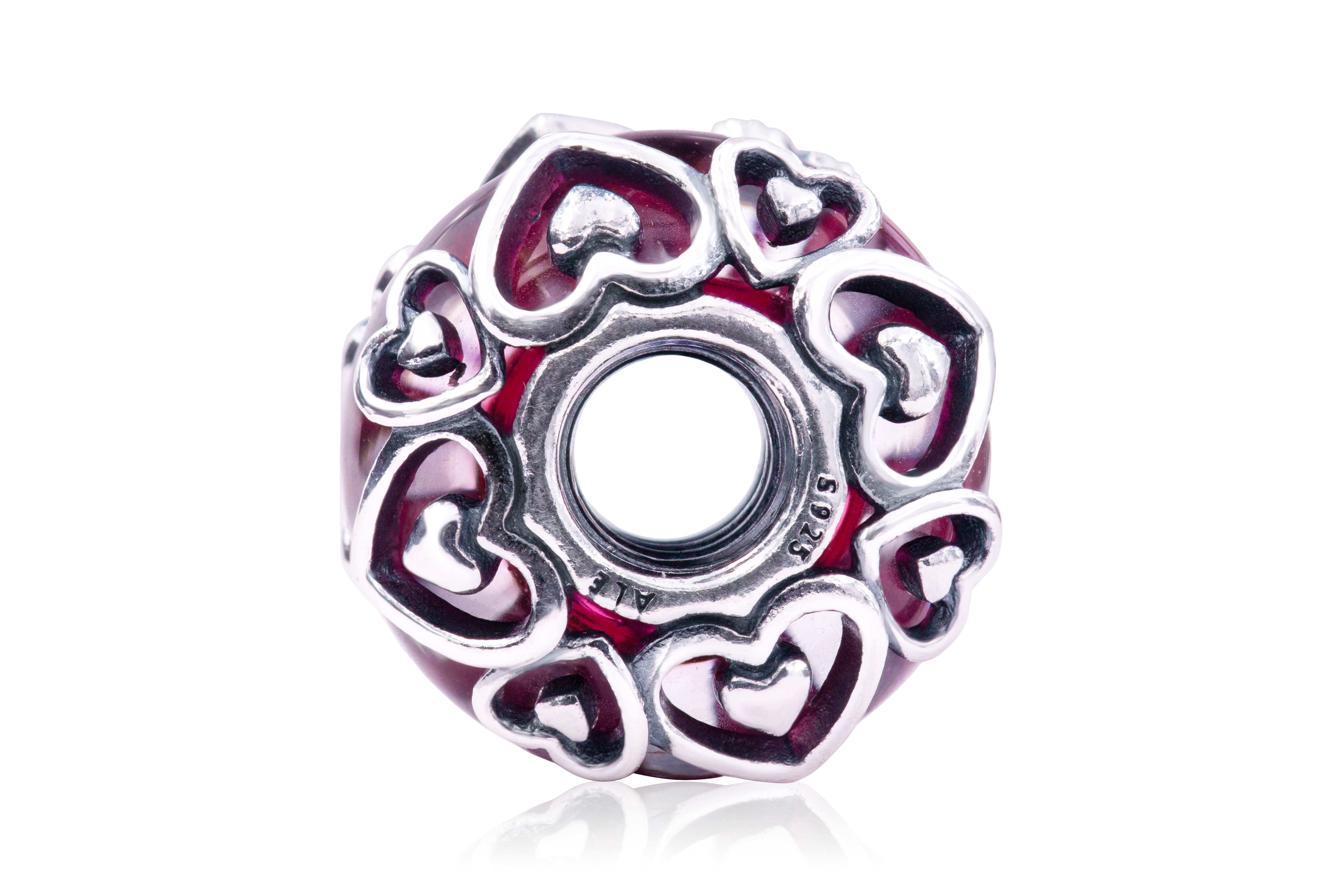 Pandora Reveal Your Love Pink Murano Glass Charm
