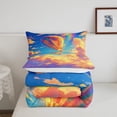 thumbnail image 5 of Erosebridal Dreamy Sky Full Bedding Sets Kawaii Hot Air Balloon Comforter Set, Cartoon Rainbow Bedding Comforter Sets Sunny Cloud Sky Duvet Insert, Watercolor Down Comforter, 5 of 6