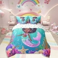 thumbnail image 6 of Erosebridal Black Mermaid Comforter Set With Sheets 7 Piece Twin Black Princess Bed In A Bag Cute Ocean Mermaid Bedding Set For Little American African Bed Set Marine Life Room Decor, 6 of 6
