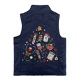 thumbnail image 2 of CHAQLIN With Pockets Girls Zip Up Vest for Winter Fall, Christmas Medical Print Polyester Soft Sleeveless Fleece Jacket, 2 of 6