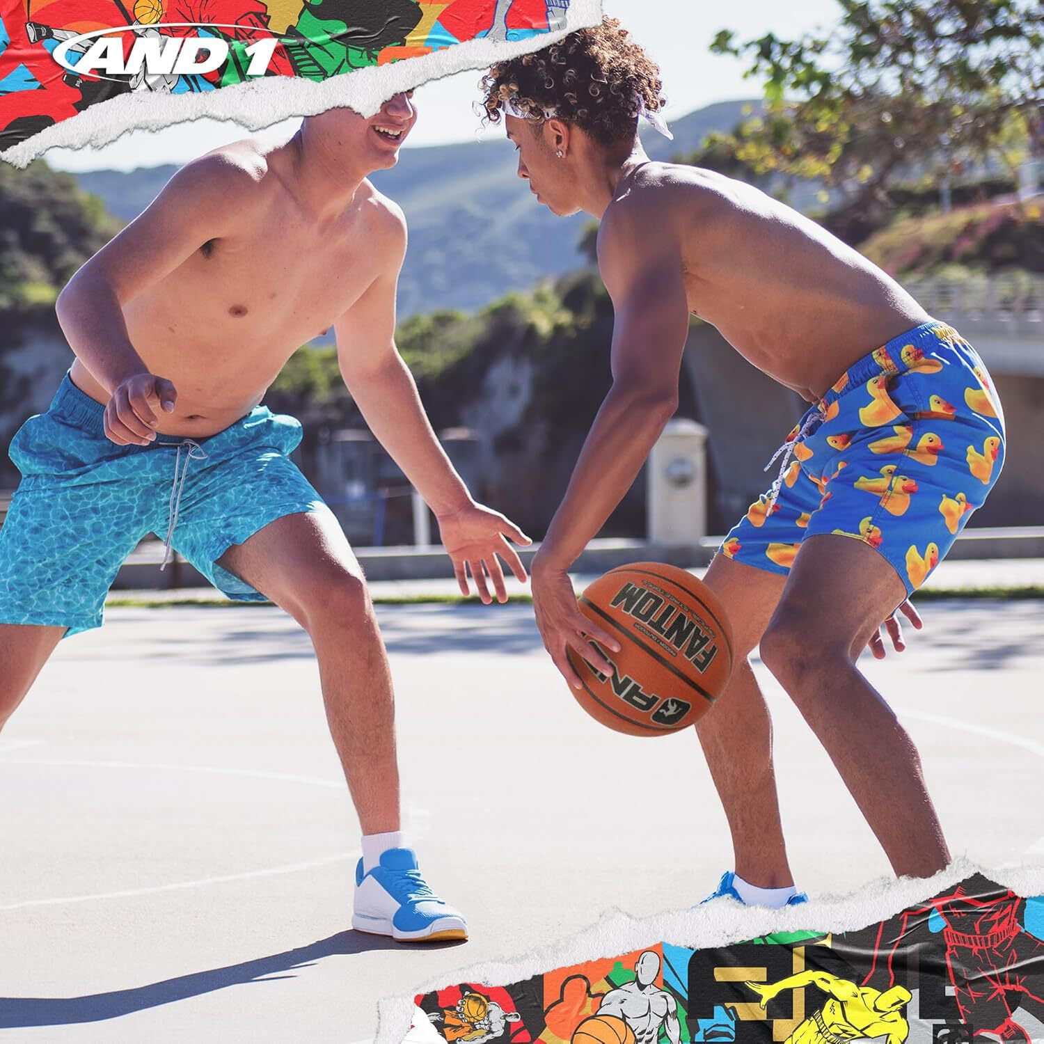 AND1 Fantom Rubber Basketball: Official Regulation Size 7 (29.5 inches), Deep Channel Construction, Indoor/Outdoor Use