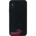 onn. Black & Pink Hidden Glitter Lips Phone Case For iPhone X/Xs