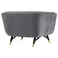 thumbnail image 5 of Pemberly Row Modern Velvet Tufted Accent Chair in Gray and Black, 5 of 5