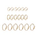 thumbnail image 1 of Juego de 9 pares de pendientes de aro Sonducket aleación dorado plateado, 1 of 6