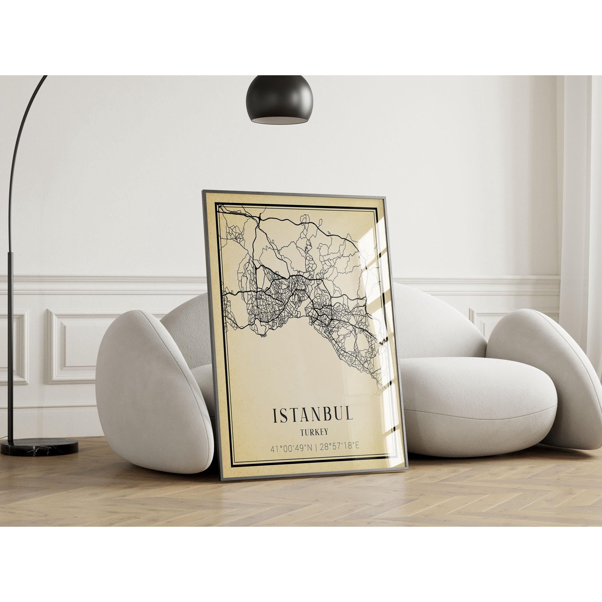 Vintage Istanbul City Map - Travel Poster Wall Art Home Decor Office Wall Art Living Room Decor, Paper Poster Only