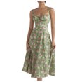 thumbnail image 2 of FcBaudy Robe Sans Manches à Col Rond, Robes d'Été pour Femmes, Robes pour Femmes Robe Débardeur Imprimée à Taille Mi-Haute Fendue Robe pour Femmes, 2 of 4