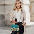 thumbnail image 2 of Pzuqiu Flower Print Crossbody Leather Bags for Women Minimalist Lightness Leather Quilted Shoulder Bag with Chain Strap Functional Fashion Casual Gifts for Women, 2 of 7