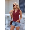 thumbnail image 4 of Women'S Trendy Tank Tops Eyelet Embroidery Sleeveless V-Neck Tank Shirts for Daily Casual Wine Red XL, 4 of 6