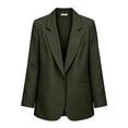 thumbnail image 7 of Women's Casual Lapel Blazer Long Sleeve Single Button Lightweight Work office Blazer Jacket with Pockets Spring Fall Daily Business Outfit Green, 7 of 7