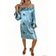 thumbnail image 1 of Vestido Estampado Fuera Del Hombro con Escote Elástico en Tela Elástica de Poliéster para Fiestas, Vacaciones Y Uso Cotidiano Informal, 1 of 5