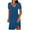 Blue, variant on Xqxayjr Women's Summer Flowy Knee Length Midi T Shirt Sun Dress Wedding Guest Dress Casual Loose Short Sleeve Wave V Neck Boho White Vestidos de Verano para Mujer