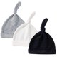 thumbnail image 1 of 3pcs Baby Cotton Top Knot Beanie Hat Infant Adjustable Cap For Girls Boys 0-1 Age(white), 1 of 5