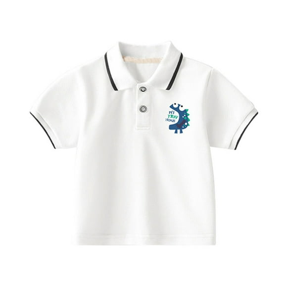 Hiijoy Toddler Boys Casual Polo Shirt Short Sleeve Comfortable T Shirt Undershirt, Sizes 1-6