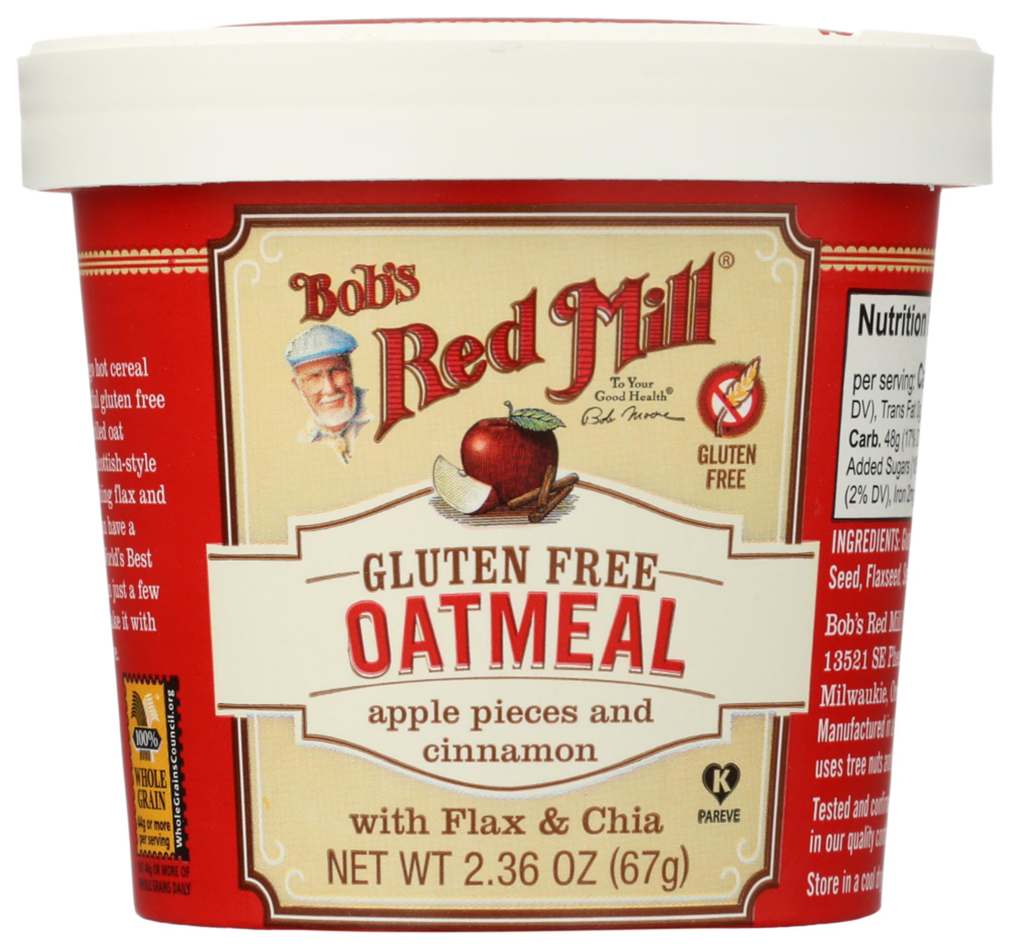 Bob's Red Mill Oatmeal Cup Apple Pieces and Cinnamon 2.36 oz Pack of 3