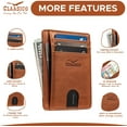 thumbnail image 3 of Front Pocket Slim Minimalist Leather Wallet RFID Blocking Genuine Leather Credit Card Holder, 3 of 6