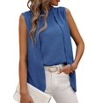 thumbnail image 3 of Womens Business Casual Tank Top Summer Sleeveless Outfits 2025 Spring Trendy Dressy Work Shirts Blue L, 3 of 9