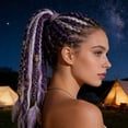 thumbnail image 4 of Elastic Dirty Braid Ponytail, Boho Dreadlock Hair Extension, Lightweight Hand-Braided Braids, Elastic Hair Tie Easy to Use for Festival Daily, 4 of 6