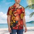 thumbnail image 5 of Daiia Colorful Vintage Floral Pattern Hawaiian Shirt for Men Gentle Cotton Regular Short Sleeve Casual-Large, 5 of 9
