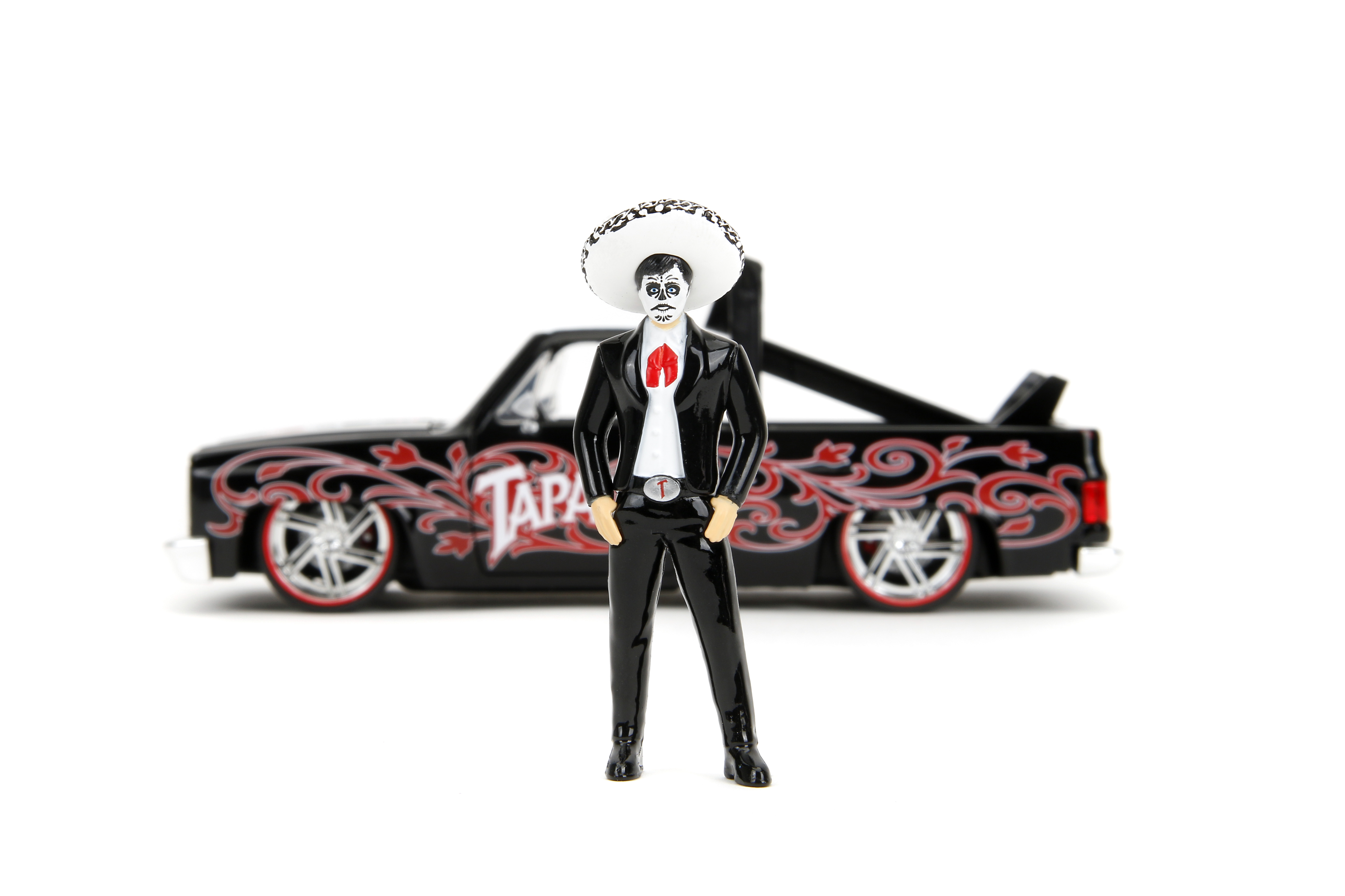 1985 Chevrolet C-10 Pickup Truck Black with White Top and Graphics