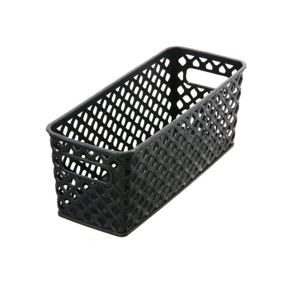 Narrow Deco Basket Black, Pack of 4