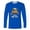 Blue, variant on TKKCS Mens Halloween Graphic Long Sleeve T Shirt Funny Chicken Witch Broom Print Casual Crew Neck Novelty Tees Blue XL