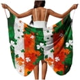thumbnail image 3 of TaTaai Women Lightweight Sheer Beach Long Dress St Patrick's Day Printed Ribbon Wrap Skirt Cover Up Casual Summer Beachwear Gift, 3 of 9