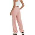 thumbnail image 4 of Women's Pants Wide Leg Sweatpants Side Bow Elastic Loose Long Pants with Pockets Red Trousers Pants for Women S, 4 of 4