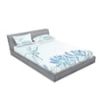 thumbnail image 2 of Ambesonne Dragonfly Fitted Sheet & Pillow Sham Set, Waterlilies Nature, Calking, Blue Green, 2 of 2