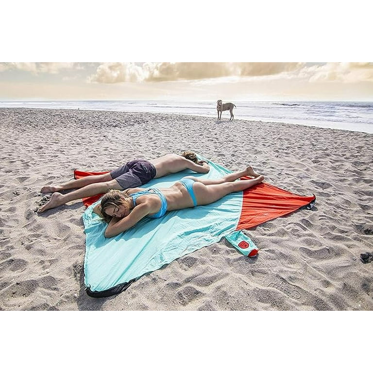 GRAND TRUNK Parasheet Blanket with Sand Anchor Pockets Sand and Water Resistant Perfect for Beach Picnics or Other Outdoor Adventures Pink