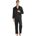 thumbnail image 3 of Conjunto de pijama de algodón con botones para hombre, 3 of 6