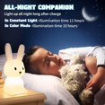 thumbnail image 2 of Lunfar Baby Bunny Night Light with 7 Light Changes Tap Control USB Charging Timer Function Bedside Lamp for Kids Bedroom Gift Toy Silicone Night Light for Children, 2 of 5