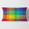 thumbnail image 2 of Designart Rainbow colors simple geometric pattern.' Mid-Century Modern Throw Pillow - 12x20, 2 of 2