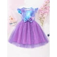 thumbnail image 3 of ATAIKU Toddler and Little Girls Mermaid Tutu Dress Kids Ruffled Casual Party Glitter Tulle Sundress 6 Years, 3 of 9