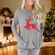 thumbnail image 2 of Navidad mujer Casual Elk estampado cuello redondo manga larga swertshirts bolsillos blusa camiseta Tops Pompotops gfhjh15159, 2 of 5