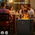 thumbnail image 2 of LHRIVER 22in Square Outdoor Fire Pit -Propane Metal Stove with Lava Rocks , 40000 BTU Heat Output, for Picnics/Bonfires/Patio Gardens, 2 of 8
