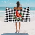 thumbnail image 2 of Red Cardinal Bird Christmas Beach Towels Blanket Soft&Absorbent Quick Dry Microfiber Holly Berry Black Buffalo Plaid Pool Towels for Swimming ,Yoga, Sports, Gym, Camping,Large 30X60in,, 2 of 8