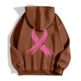 thumbnail image 4 of Hoodie Women Cropped Pullover Hoodie Streetwear Outfit Women's Zip Up Hoodie Pullover Cancer Awareness Month Long Sleeve Pocket Drawstring Casual Sweatshirt For Everyday Wear, 4 of 6