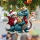 thumbnail image 2 of Christmas Decorations Santa Claus With Blue Ornaments For Christmas Tree Hanging Cute Acrylic Christmas Pendants Dinosaur Party Year Supplies, 2 of 3