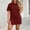 Wine#18, variant on Yteetum Summer Dresses for Women Plus Size Short Sleeve Crewneck Split Hem T Shirt Dress Womens Casual Solid Round Neck Loose Fits Lightweight Comfy Mini Dress