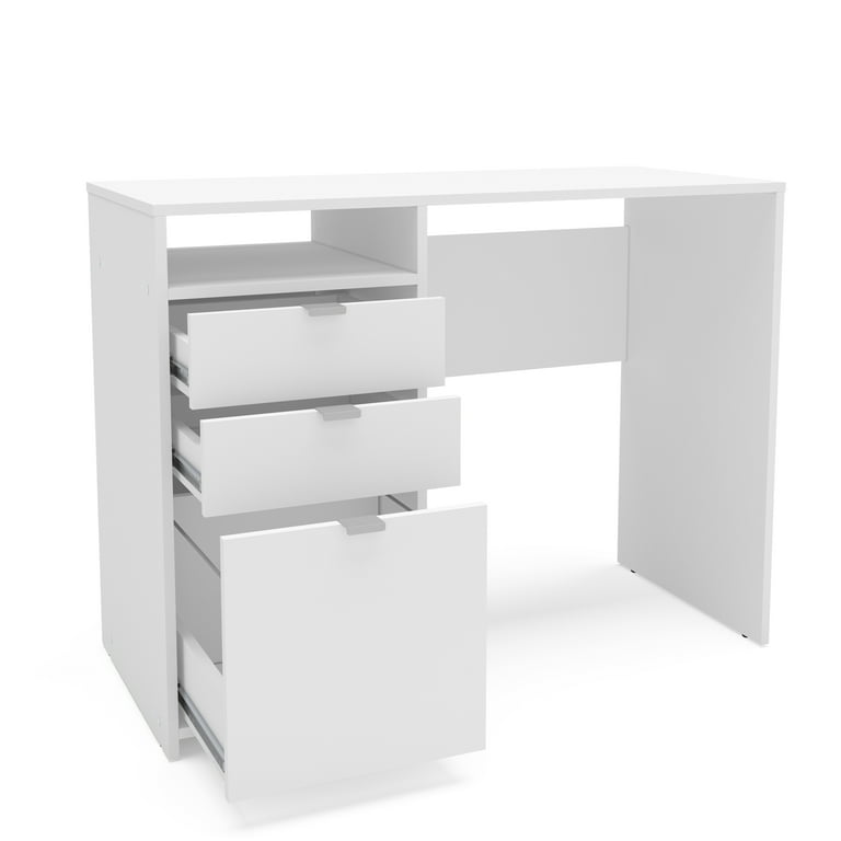 Cambridge wood writing desk with drawers white discount