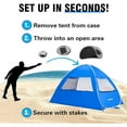 thumbnail image 7 of Pop-Up Beach Tent for 4 People - Instant Sun Shelter, Portable UV Protection Cabana for Family Outdoor, Camping & Travel, 7 of 7