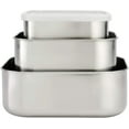 thumbnail image 2 of Tramontina 3-Piece Stainless Steel Square Container Set with Frosted Lid, Dishwasher Safe, 2 of 6